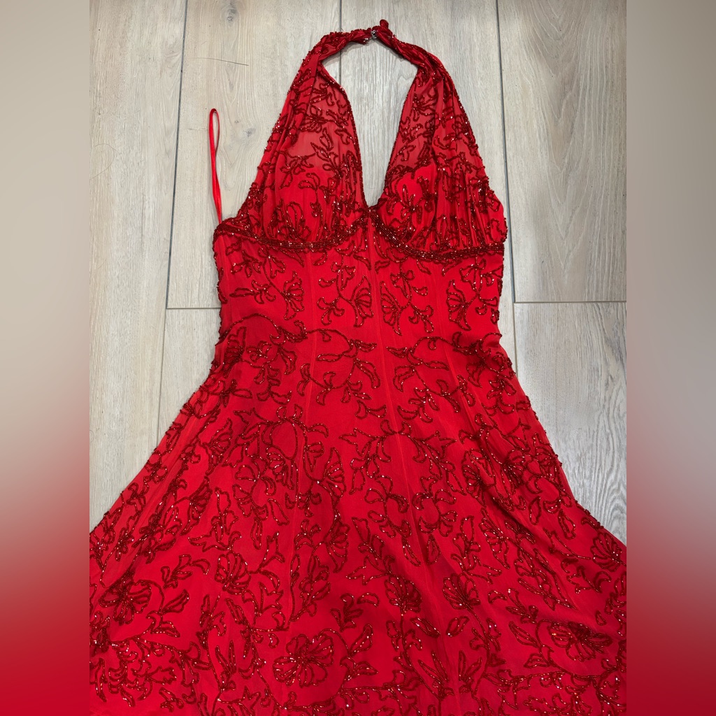 Vintage Blacktie Red Beaded Dress